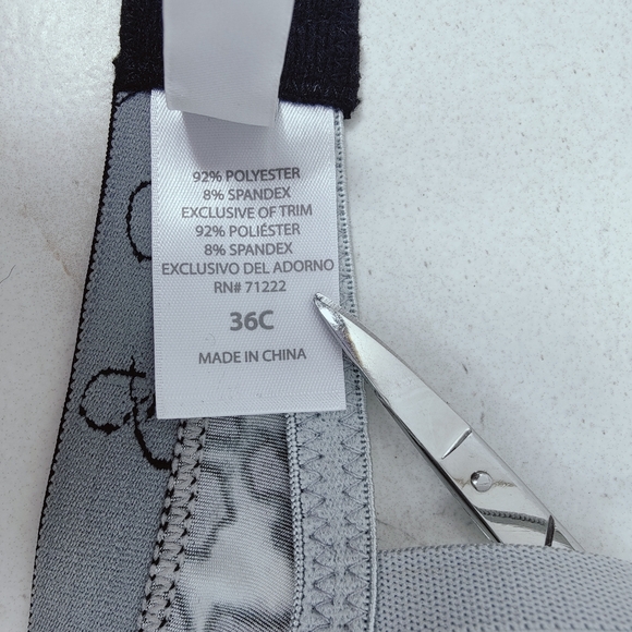 EUC Jessica Simpson Gray Leopard Print Push Up Bra, Sz 36C - Picture 7 of 10